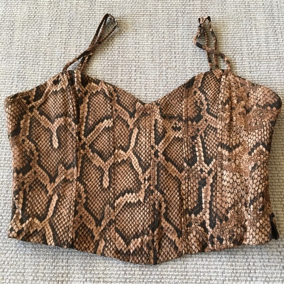 Zara Tops - ZARA XS Reptile Patterned CORSE top